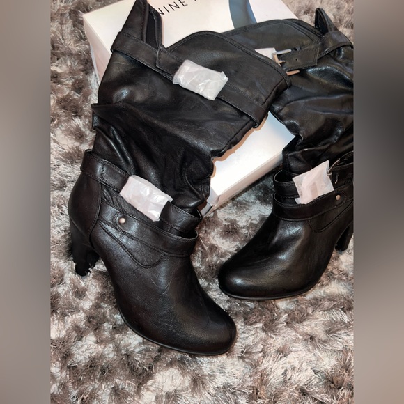 Nine West Black Heeled Boots - Picture 2 of 9